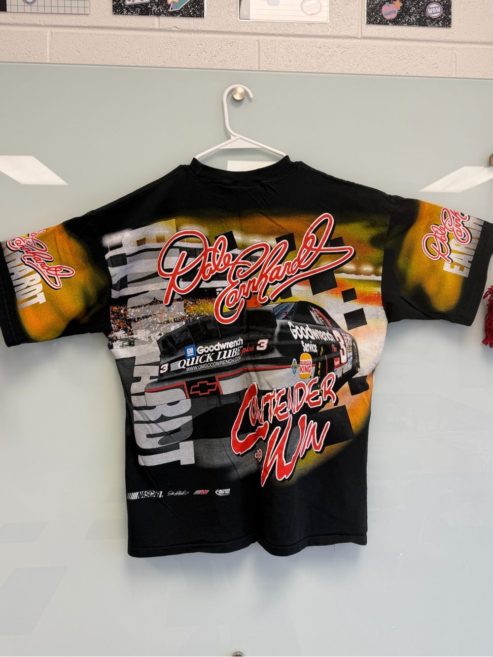 Vintage Dale Earnhardt NASCAR All Over Print Chase Authentics Racing Tee